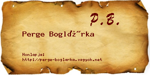 Perge Boglárka névjegykártya